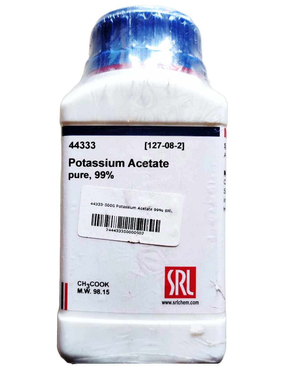 Potassium Acetate pure, 99%, 500GM, CAS: 127-08-2 SRL