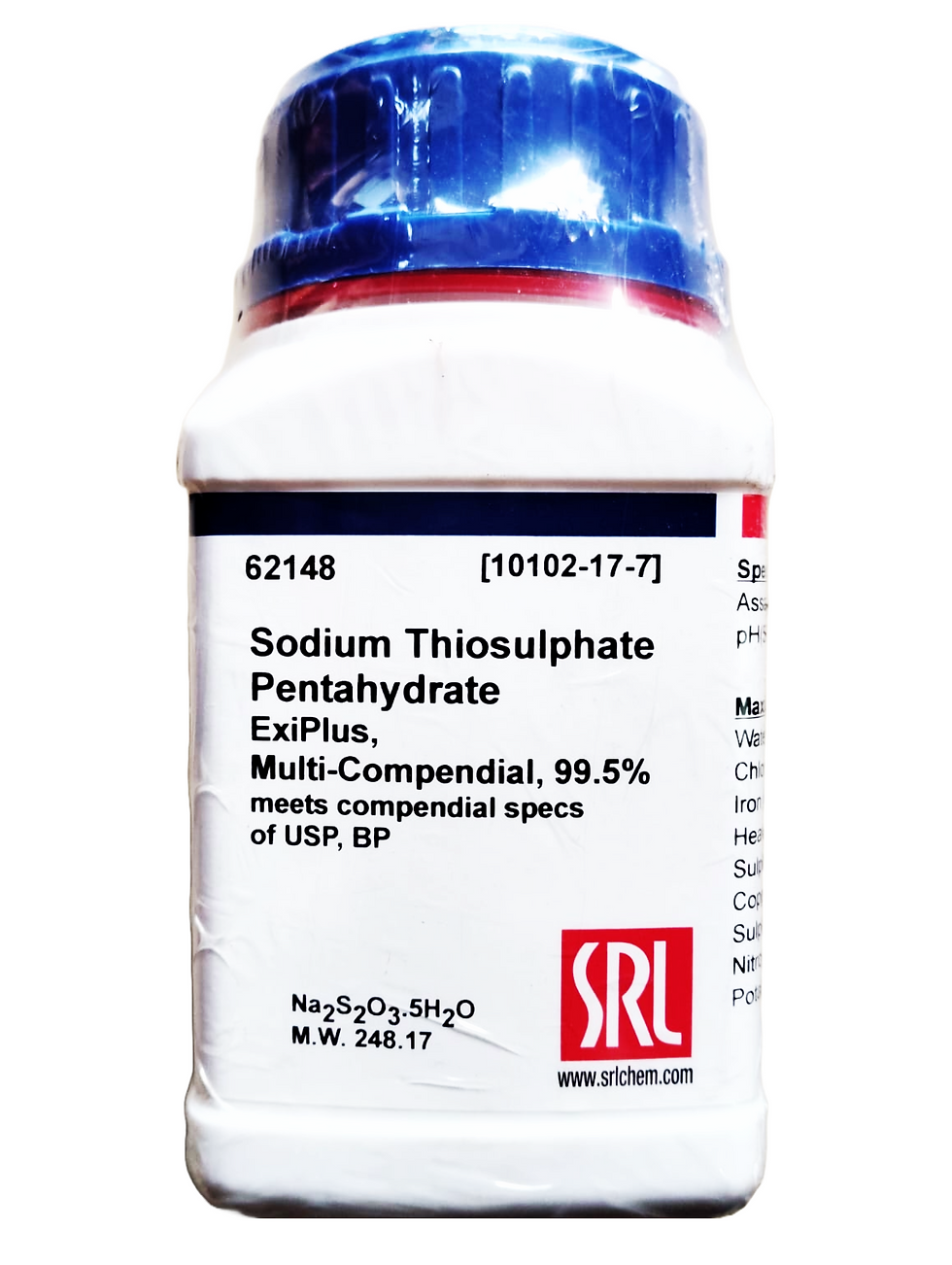 Sodium Thiosulphate Pentahydrate ACS, 99.5%, 500Gm, CAS: 10102-17-7,