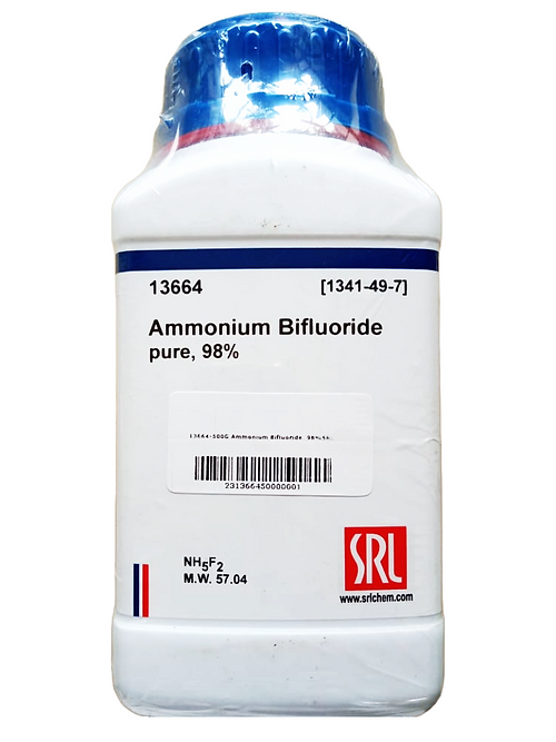 Ammonium Bifluoride pure, 98%, 500gm, CAS 1341-49-7 SRL