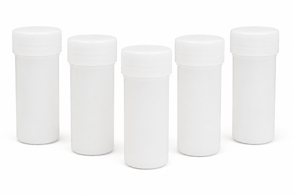 Thumbnail: Scintillation Vial Pack of 5 | Storage Vial 20ml HDPE with Screw Cap, Leak Proof
