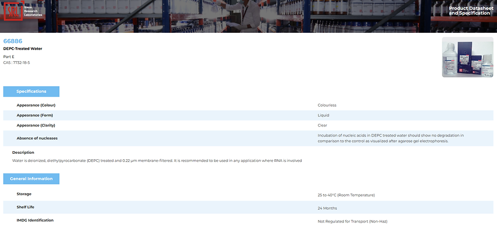 Thumbnail: DEPC-Treated Water, 100ml,CAS : 7732-18-5 SRL