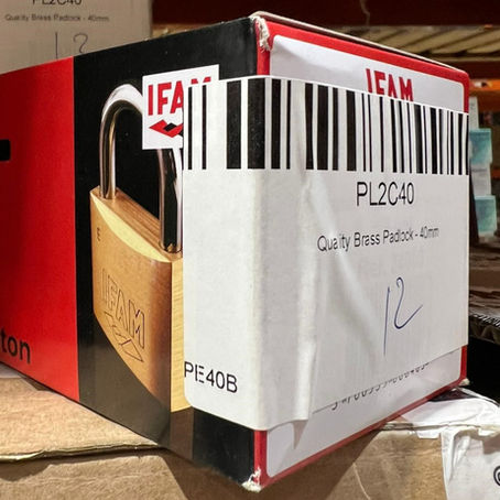 An incorrectly printed barcode that can't be scanned on a box.