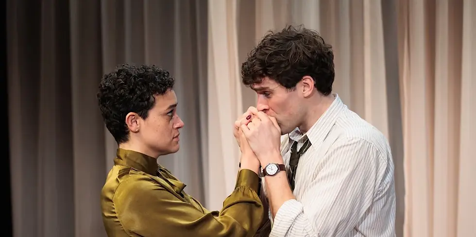 Lily Nichol as Sheila and Ewan Miller as Keld 