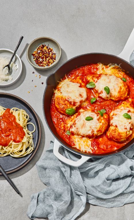 3 Step Easy Skillet Chicken Parmesan