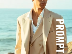 Création d'une vidéo prompt 12+1 jeune homme mer