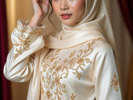 Création d'une image d'une femme portant une élégante robe de mariage islamique