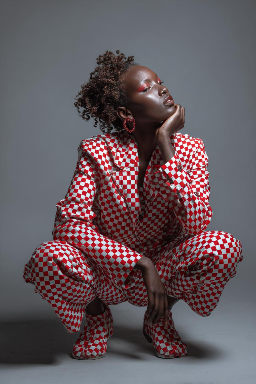 Création d'une image d'un modèle féminin africaine, 25 ans, peau très foncée