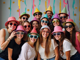 Inspiration photo d'occasion - groupe avec des accessoires festifs