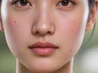 Peau [Peau avec taches irrégulières et zones décolorées, style illustration médicale artistique.