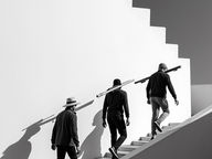 Création d'une image de rue en noir et blanc à la composition diagonale marquée