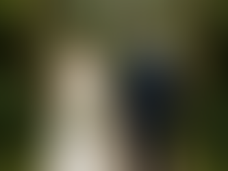 posent devant une grille en fer forgé dans un jardin luxuriant