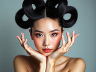 Vidéo expression faciale femme avec coiffure artistique