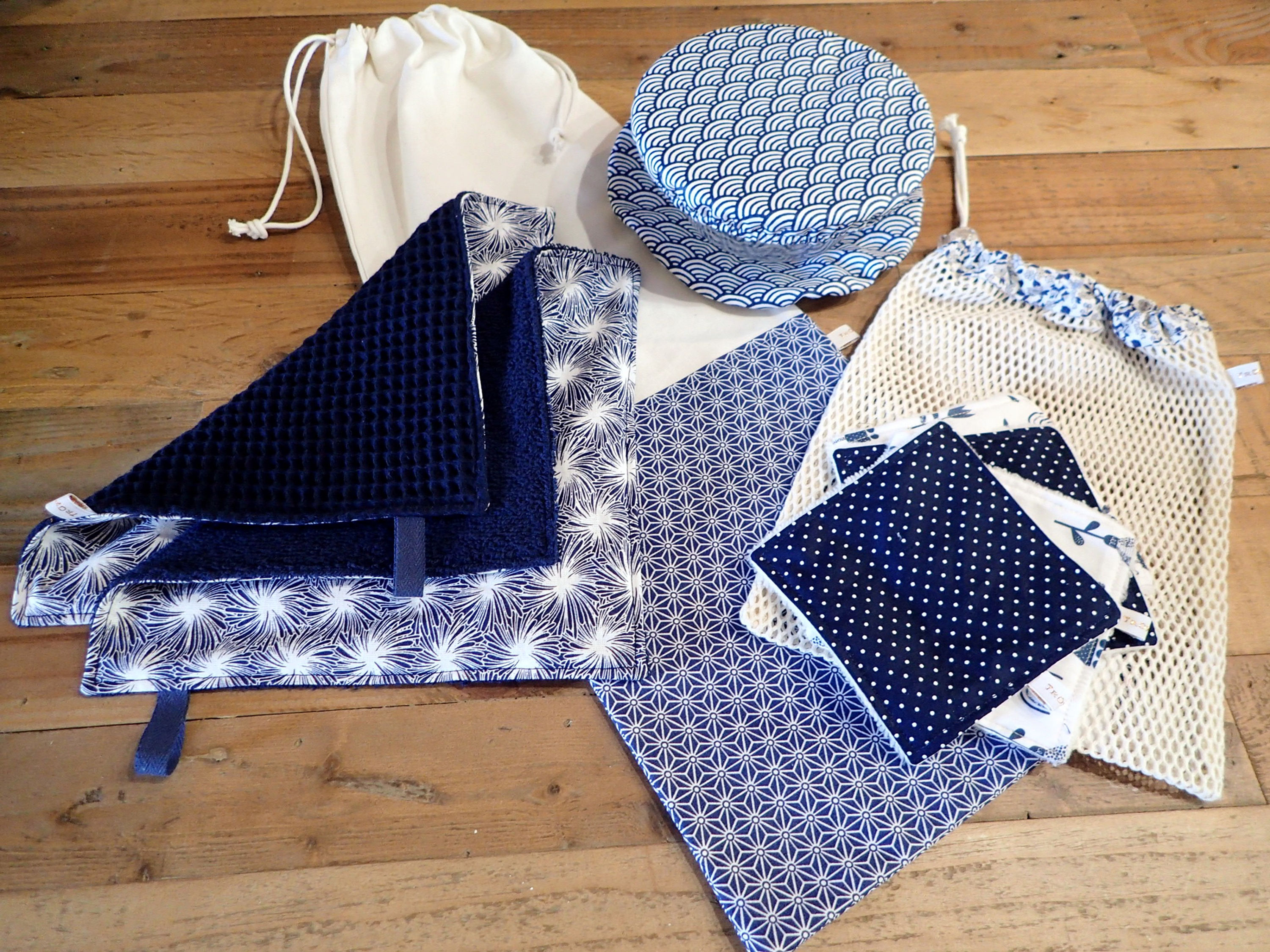 Kit zéro déchet cuisine et salle de bain bleu