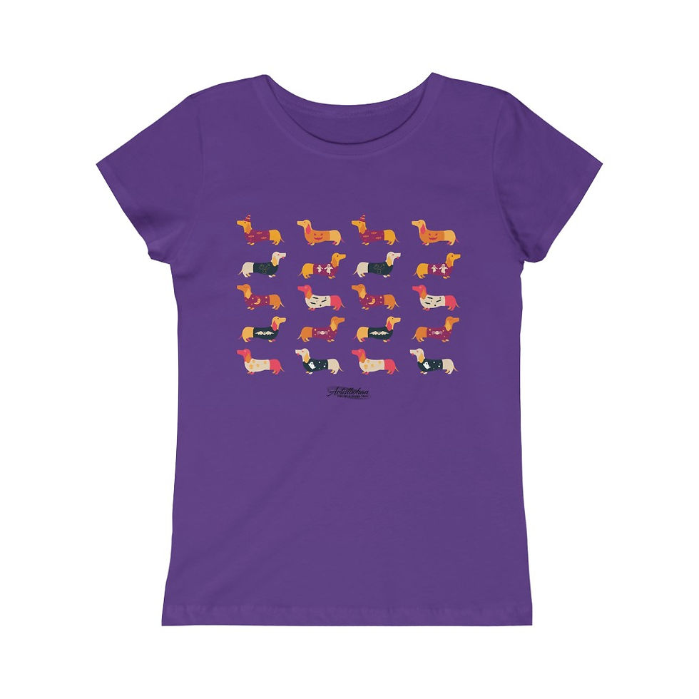 Thumbnail: Girls Princess Tee- halloween puppies