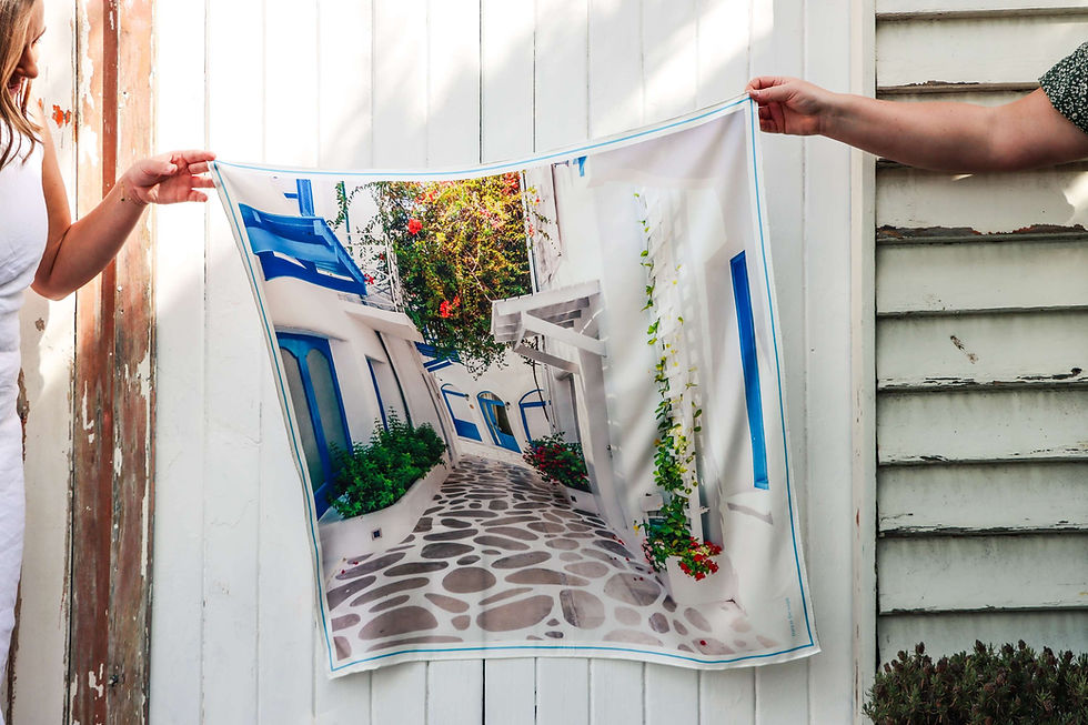 Thumbnail: Santorini Blue - Silk Scarf
