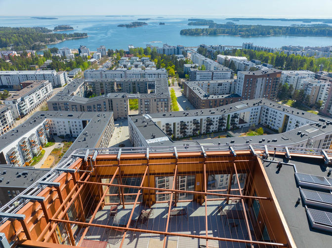 Kattoterassilta aukeava merimaisema