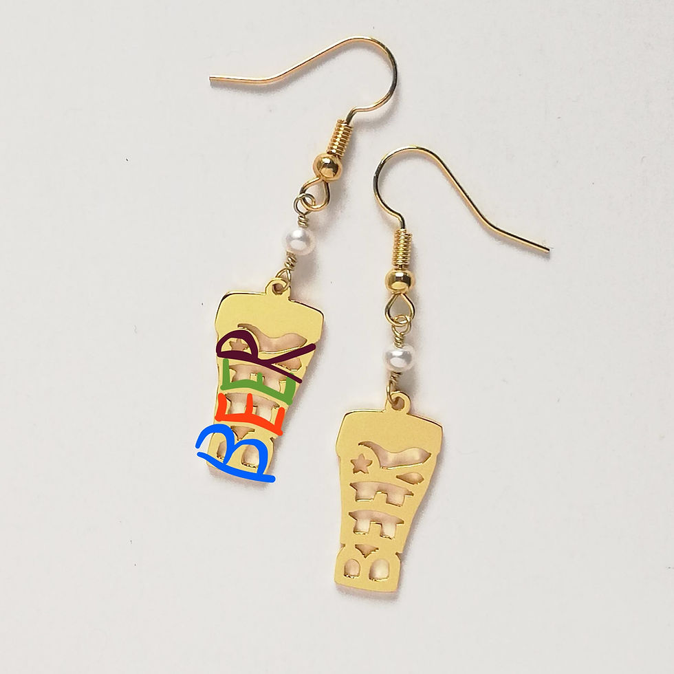 サムネイル： Beer in alphabet earrings