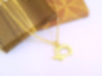 Thumbnail: Gold hedgehog silhouette necklace. the top is cutout, flat and shiny, facing left.