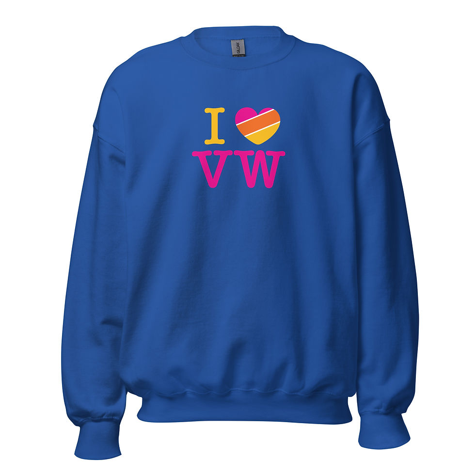 Thumbnail: I love VW - Classic Crew Neck Sweatshirt Unisex
