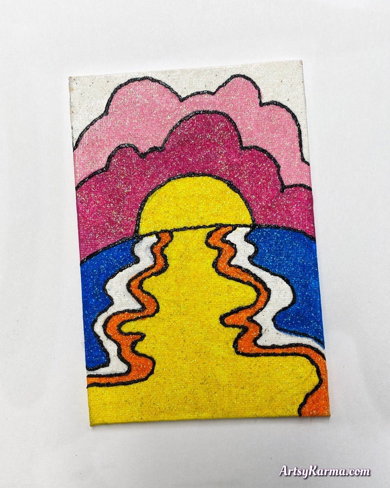 A painting made of glitter