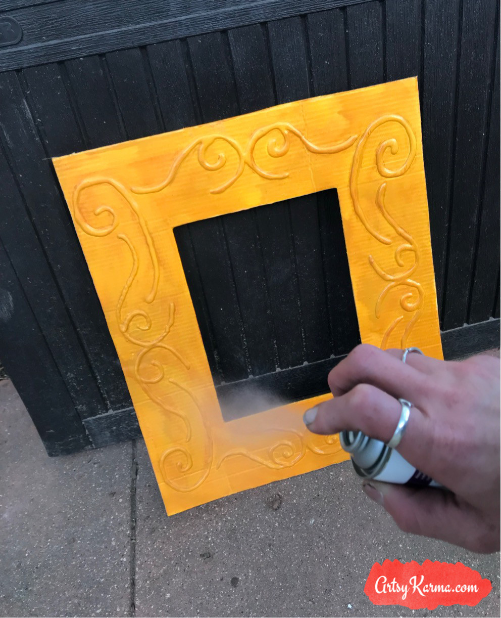 using spray varnish and protect the frame