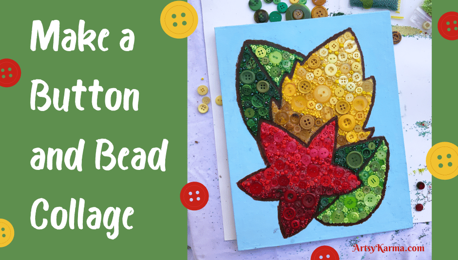 Make a button and bead collage