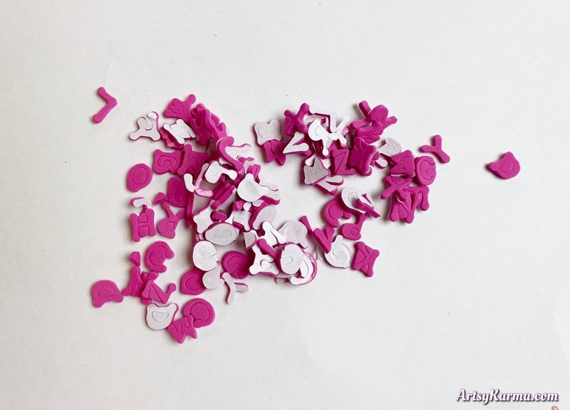 Foam letters craft