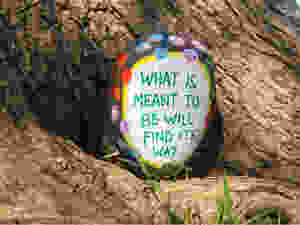 An abandoned painted rock for COVID 19