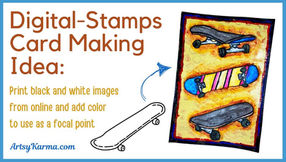 Creative Card Making: How to Print and Color Digital Stamps for Mixed Media Art