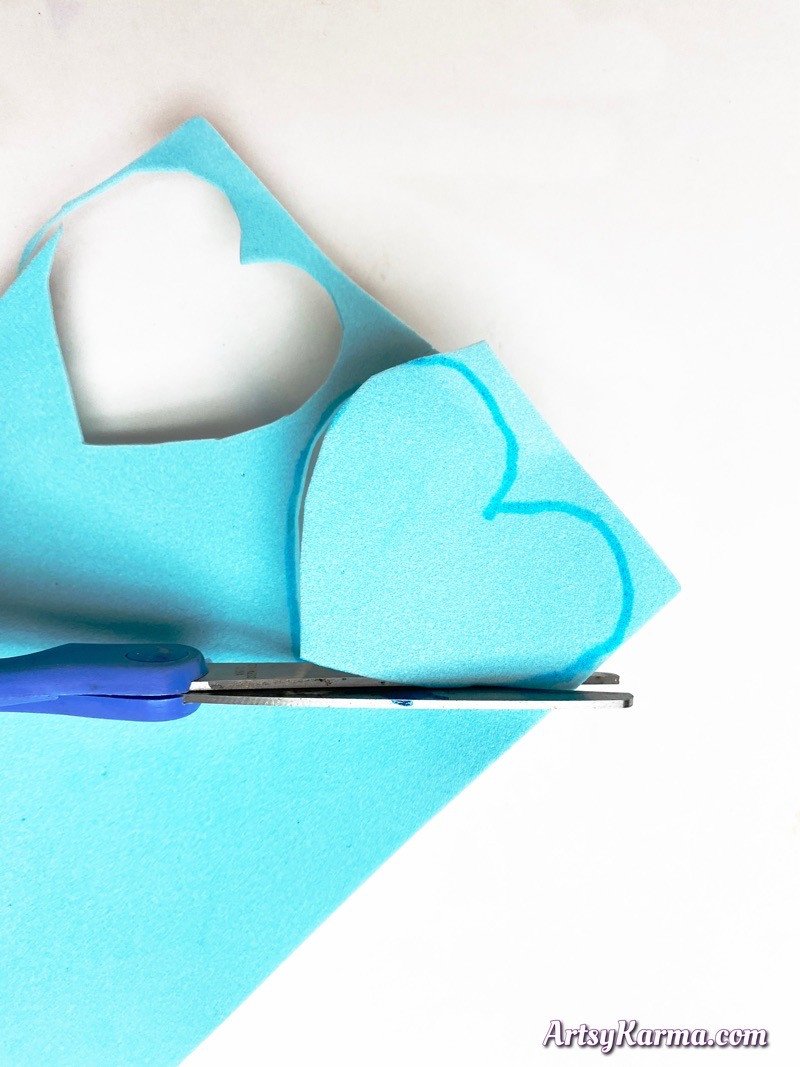 Make craft foam hearts
