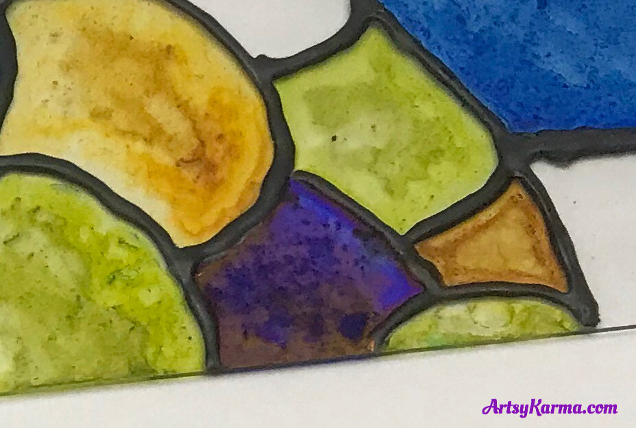 stained glass look with alcohol inks