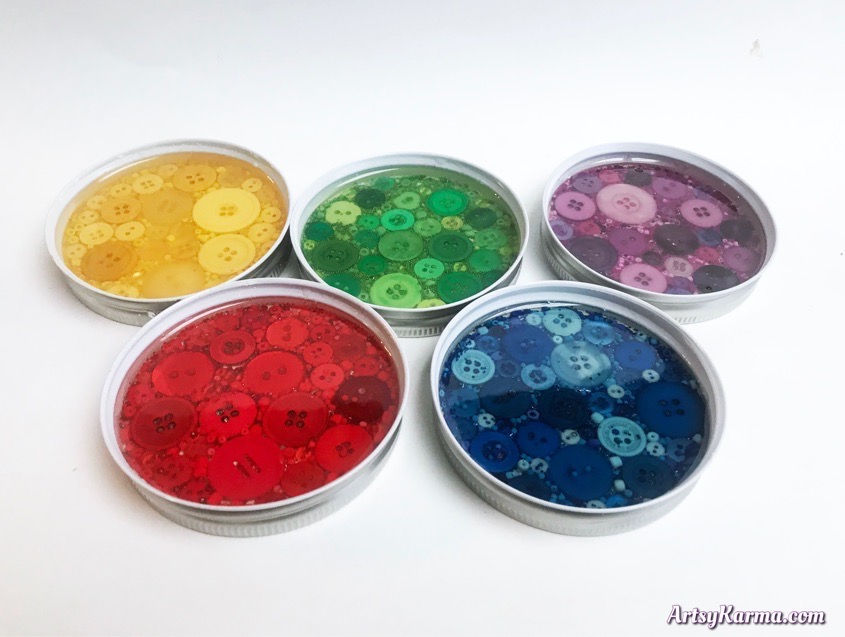 Craft Colorful Coasters with Spare Buttons and Beads