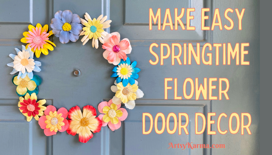 Make easy springtime flower door decor