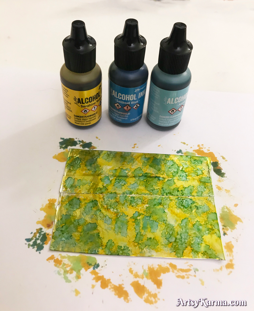 Alcohol Ink on Metal Tape Background Technique