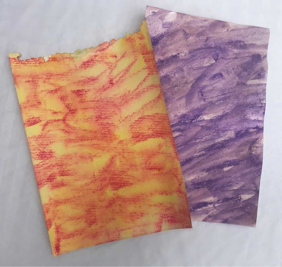 Two examples of using the pastels on watercolor technique
