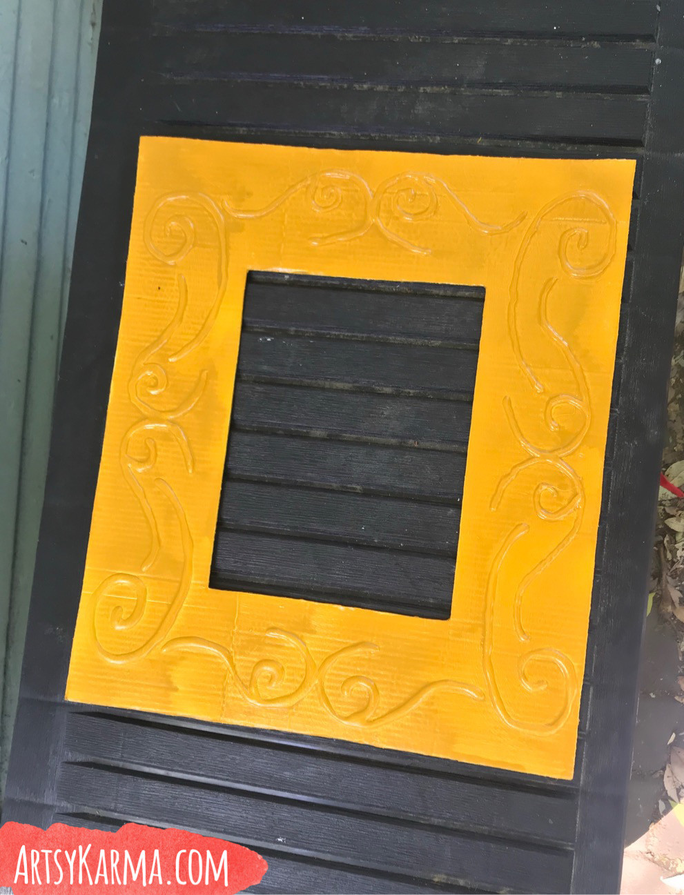 a coat of spray paint over the diy frame