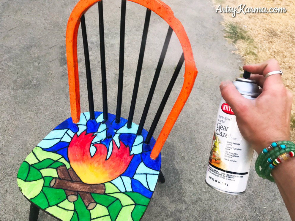 coat the bars of the chair with ultra thick spray gloss