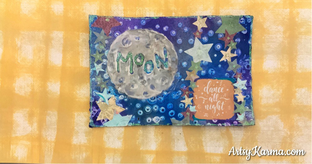 example of using a mixed media background technique