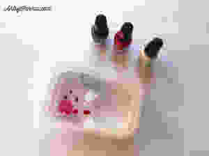 use 3 colors of nail polish to marble