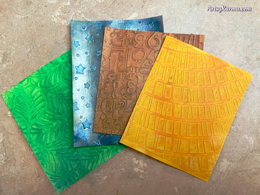 Learn how to make these Artis trading card backgrounds using texture paste