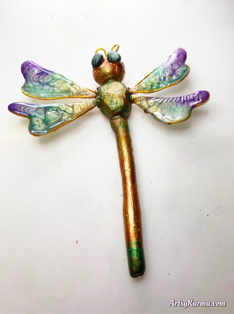 Metallic diy dragonfly craft