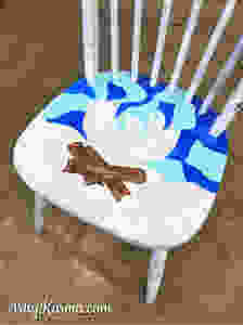 paint camp fire design on chair