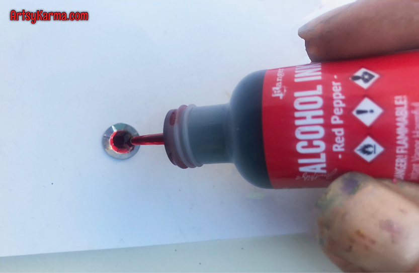 Die a rhinestone red for diy spider decor
