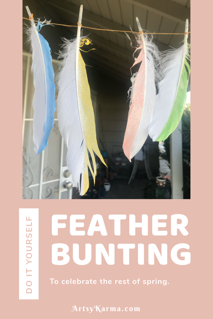 diy feather bunting for spring