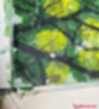 A close-up of the transferred image showing intricate details of leaves and branches.