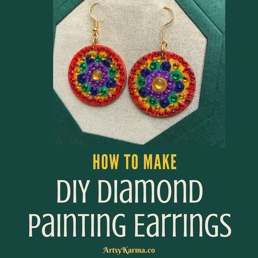 Faux diamond painted earrings
