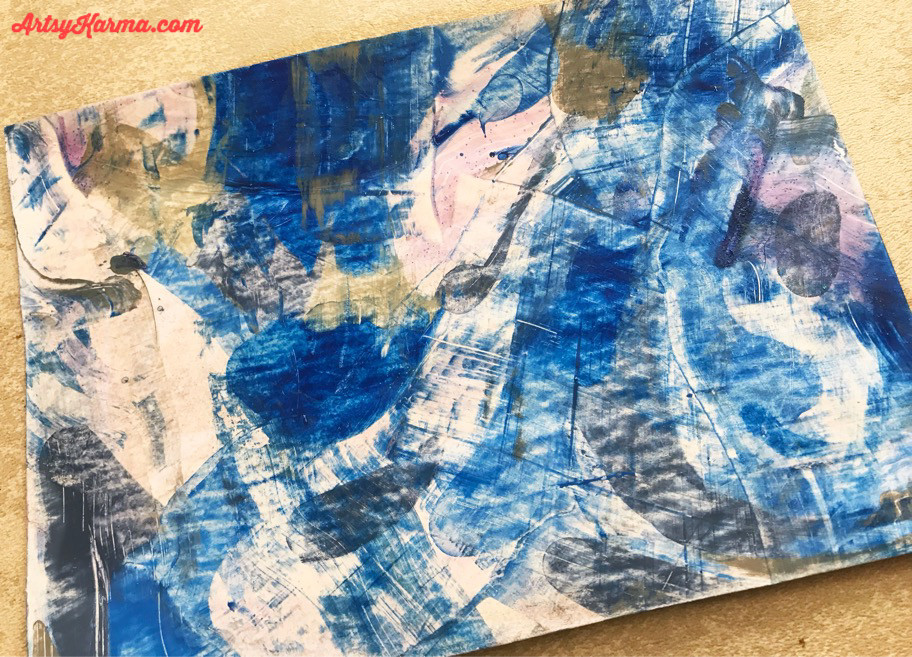 Credit card painting technique result