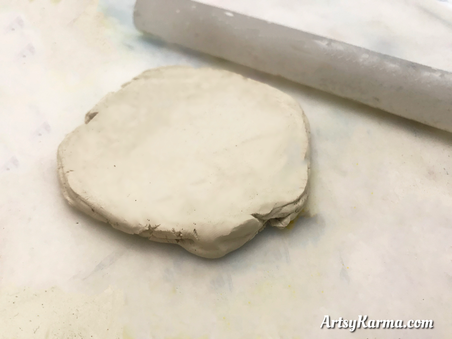 roll the clay for diy plant pokes