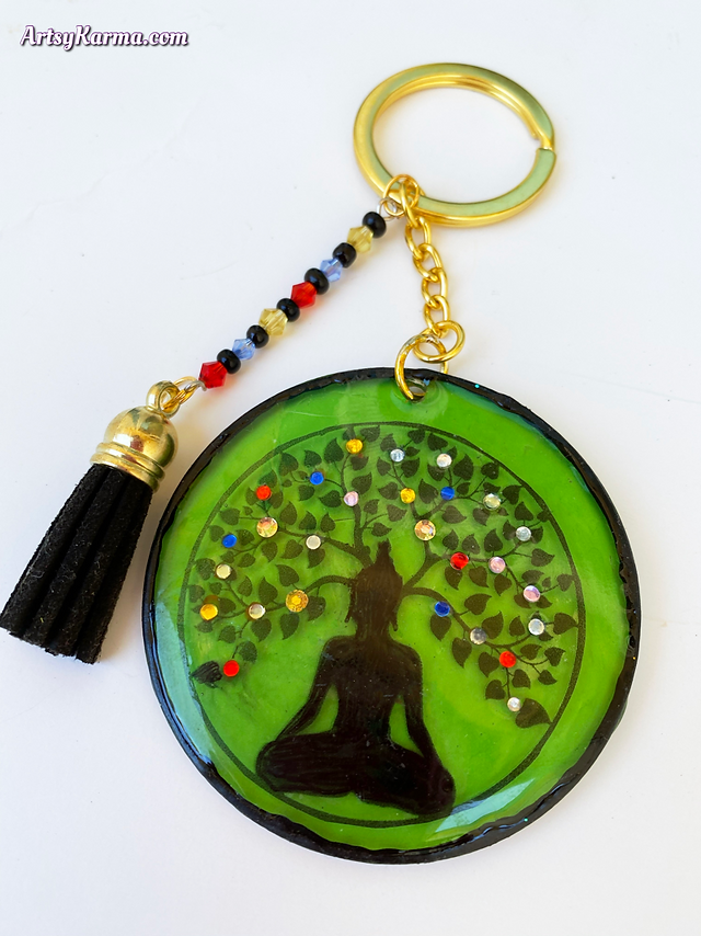 Acrylic keychain with resin