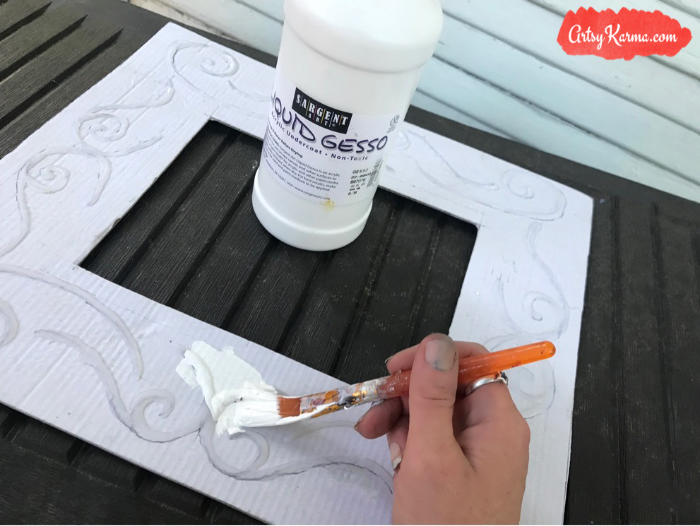 gesso over the faux embossing